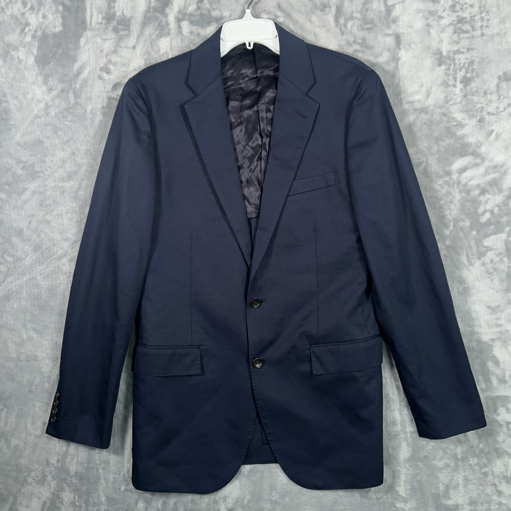 J‎ Crew Ludlow Navy Blue Blazer Mens 40L New Suit Jacket Slim Fit Cotton Chino